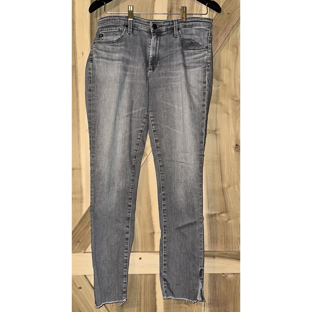 Ag Adriano Goldschmied Light Gray Cropped Ankle Skinny Jeans